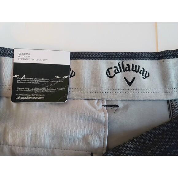 NWT Mens Callaway Opti Dry Gray Texture Stretch Performance Golf Shorts Size 40 - Picture 3 of 7